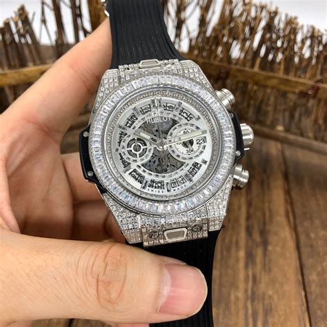 replica iced out hublot watches|hublot iced out watch.